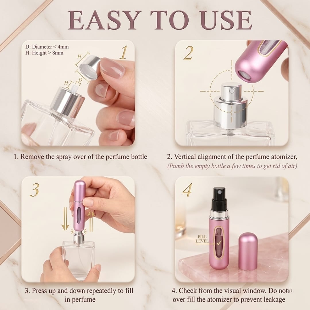 Portable Mini Perfume Atomizer Set (Pack of 4) - Image 3