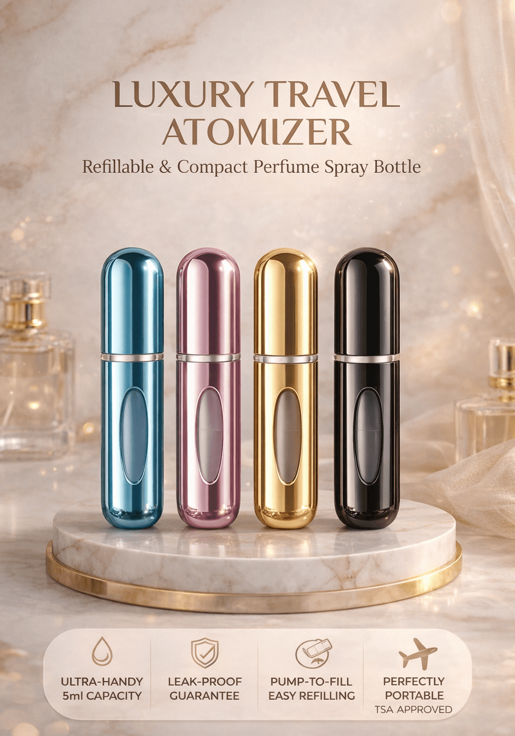Portable Mini Perfume Atomizer Set (Pack of 4) - Image 5